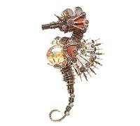 Joytopiaminds Puzzle 3D in metallo per adulti, 2100+PCS fai da te assemblare Steampunk modello cavalluccio marino lampada fuochi d'artificio con luce LED a 16 colori controllata touch e decorazioni