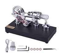 Joytopiaminds Stirling Engine Model Kit, Metal Gamma Hot-Air Stirling Engine con lampadina LED per esposizione esperimenti di scienze fisiche
