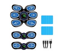 JOYTOUR Elettrostimolatore muscolare, cintura addominale elettrostimolazione, addominale sollevamento pesi dispositivo, EMS allenamento addominale 6 modalità e 15 intensità, 10 tamponi di ricambio