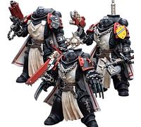 JOYTOY Black Templars Primaris Sword Brethren Warhammer 40K 1/18 Action Figure Templari Neri Primaris Sword Brethren 3PCS Alberic Harmund Granbertus 11,9 cm Modello da collezione Regali di compleanno