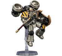 JOYTOY Iron Warriors Warhammer 40K 1/18 Action Figure Iron Warriors MkII Assault Legionary 1 con pistola bullone, ascia a catena e scudo da combattimento 12,2 cm Artefatti modello da collezione