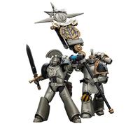 JOYTOY Warhammer 40k 1/18 Action Figure Iron Warriors Command Squad Scelto con Legion Standard e MKVI Sergeant Set di 2 figure da collezione, giocattoli per bambini dai 15 anni in su e adulti 12,2 cm