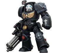 JOYTOY Warhammer 40K 1/18 Action Figure Templari neri Terminator 3 con pugno di potenza e cannone d'assalto 14 cm modello da collezione Regali di compleanno Warhammer Series Model