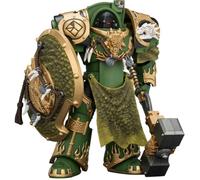 JOYTOY Warhammer 40K - Action figure in scala 1:18 Salamanders Firedrake Terminator 2 con martello di tuono e scudo tempesta con squame di drago, modello da collezione da 14 cm