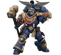 JOYTOY Warhammer 40K Space Marine 2, Game Edition Ultramarines Assault Intercessor with Jump Pack, Thunderhammer and Neo-Volkite Gun 1/18 Action Figure