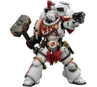 JOYTOY Warhammer 40K Space Marine 2, Game Edition White Scars Assault Intercessor Champion with Thunder Hammer and Bolt Pistol, Action Figure 1/18