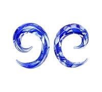 JOYTOYOU 2 pezzi Art Glass Linee colorate 9 a forma di tunnel per le orecchie dilatatori per donne e uomini, 8 g (3 mm) - 00 g (10 mm), VETRO, not_noto