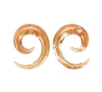 JOYTOYOU 2 pezzi Art Glass Linee colorate 9 a forma di tunnel per le orecchie dilatatori per donne e uomini, 8 g (3 mm) - 00 g (10 mm), VETRO, not_noto