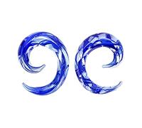 JOYTOYOU 2 pezzi Art Glass Linee colorate 9 a forma di tunnel per le orecchie dilatatori per donne e uomini, 8 g (3 mm) - 00 g (10 mm), VETRO, not_noto