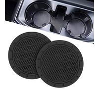 JOYTUTUS Supporto per bevande per auto, sottobicchieri, universale, per auto, antiscivolo, per tazze da caffè, accessori per auto, 2 pezzi, nero/lucido (nero)
