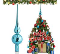 JOYUE Puntale per Albero di Natale 26 cm in Vetro Blu - Christmas Tree Topper, Decorazione Natalizia