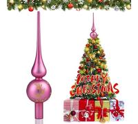 JOYUE Puntale per Albero di Natale, Cima Albero di Natale 26 cm Puntale Albero di Natale Vetro, Punta Albero di Natale Viola, Christmas Tree Topper Decorazione Natalizie (Viola Opaco)