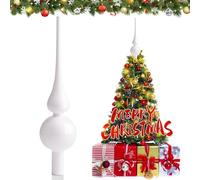 JOYUE Puntale per Albero di Natale, Cima Albero di Natale 26 cm Puntale Albero di Natale Vetro, Punta Albero di Natale Bianco, Christmas Tree Topper Decorazione Natalizie (Bianco Porcellana)