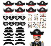 JOYUE Set di 36 giocattoli pirati per il compleanno dei bambini, per il compleanno dei bambini, per gli ospiti, per i pirati, per i baffi, per bambini, compleanno, festa dei pirati, Halloween