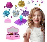 JOYVOVO Brillantini per Capelli Accessori Bambina, Timbro Glitter Capelli per Lo Styling Glam per Ragazze e Bambini, Macchina Brillantini Capelli, Giochi Regalo Bambina 5 6 7 8 9 10 11 12 Anni