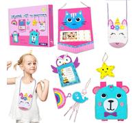JOYVOVO Kit Cucito Bambina 5-8 Anni, Cucito Kit Arti e Mestieri per Bambini Principianti, Kit Fai Da Te in Feltro, Bambini Regali Creativi e Materiali Artigianato, Regalo Bambino 6 7 8 9 10 Anno