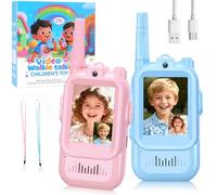 JOYVOVO Video Walkie Talkie Bambini, 2 Pezzi Walkie Talkie Bambini Ricaricabili con Telecamera HD, Modificatore Vocale e Video Chat In Tempos Reale, Regalo di Compleanno per Bambini dai 3-12 Anni