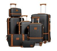 Joyway Set di valigie da viaggio 6 pezzi a guscio duro con beauty case custodia per cosmetici con 4 ruote e serratura TSA Il set di valigie contiene 1 borsa da viaggio e 1 borsa da toilette Nero