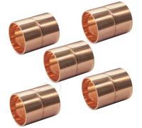 Joywayus 5 raccordi in rame da 2,5 cm con blocco fossette, raccordo dritto per tubi di sudore a pressione idraulici, connessione a saldare