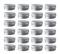 JOYWEE Barattoli di latta in alluminio, contenitori vuoti in metallo per campioni di cosmetici, coperchio rotondo con tappo a vite, piccola oncia per candele, balsamo per labbra, salve, trucco