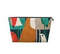 JOYXEONA Flock of Birds - Borsa da viaggio in pelle stampata per cosmetici, pochette da viaggio, Argento, Taglia unica
