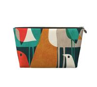 JOYXEONA Flock of Birds - Borsa da viaggio in pelle stampata per cosmetici, pochette da viaggio, Oro, Taglia unica