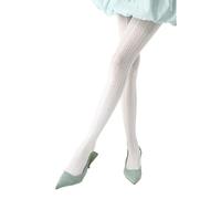 Joyxien 2 paia di calze a rete in seta con motivo verticale traforato retrò gambe camelia, R9047 pizzo diamante, Taglia unica
