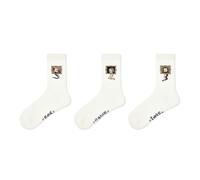 Joyxien 3 paia - Calzini da donna in cotone pettinato, casual, confortevoli, comodi e semplici a quadri in bianco e nero - R8953 Famous Painting Little Snake