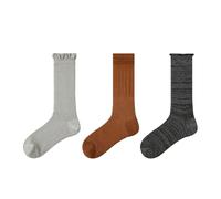 Joyxien 3 paia - Calzini da donna sottili da balletto senza osso, con fiocco, casual e versatili, a metà polpaccio, R8988 Sogno lungo, Taglia unica
