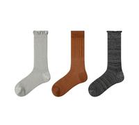 Joyxien 3 paia - Calzini da donna sottili in pizzo tinta unita traspiranti, casual, comodi, delicati e versatili, R8988 Sogno lungo, Taglia unica