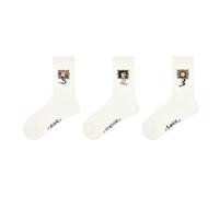Joyxien 3 paia di calzini da donna sottili, casual, semplici e delicati ricamati con farfalla che assorbono il sudore, a metà polpaccio, R8953 famoso dipinto piccolo serpente, Taglia unica
