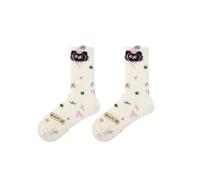 Joyxien 3 paia di calzini imbottiti autunnali e invernali con calze in velluto imitazione visone cartone animato, Parola in codice gatto R8861, Taglia unica