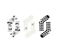 Joyxien 3 paia-orecchio di legno coreano personalità calze signore carino fiocco calzini, R8262 pellegrinaggio in bianco e nero, Taglia unica