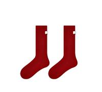 Joyxien 3 paia-Personalità creativa calzini rossi fortunati Anno ricamo colore abbinato calze -R8876 filastrocca primaverile verso la RPDC