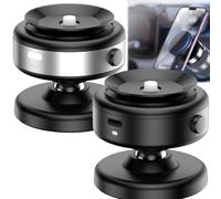 Joyye Supporto Magnetico per Telefono Auto, Rotazione 360°, Doppia Adsorbimento Magnetico e Vuoto, Montaggio Universale (2 Pezzi)
