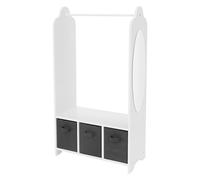 Joyz Appendiabiti per Bambini Multifunzionale con Specchio 63 x 30 x 115 cm e 3 Scatole Armadio per la Stanzina dei Bambini Organizzatore Moderno Spazio di Stoccaggio per Vestiti Guardaroba