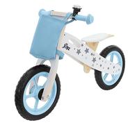 Joyz Bici da Equilibrio in Legno Azzurro per Bambini a Partire da 2 Anni Bicicletta da Corsa Senza Pedali con Sedile Regolabile Ruote Antiforatura da 11 Pollici Bici da Bilancio con Borsa in Tessuto
