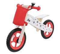 Joyz Bici da Equilibrio in Legno Rosso per Bambini a Partire da 2 Anni Bicicletta da Corsa Senza Pedali con Sedile Regolabile Ruote Antiforatura da 11 Pollici Bici da Bilancio con Borsa in Tessuto