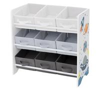Joyz Libreria per Bambini 62,5 x 29,5 x 60 cm Scaffale con 3 Ripiani Organizzatore per Giocatoli con 9 Scatole in Tessuto Mobiletto per la Stanzina dei Bambini Design con Tematica Spaziale