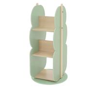 Joyz Libreria per Bambini a Forma di Albero Ø 48 x 96 cm Beige - Verde Scaffale a 2 Lati in Legno con 5 Ripiani Ruotabile a 360° Scaffale per Giocattoli Portagiocchi