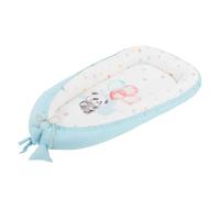 Joyz Nido per Neonati Azzurro Panda 90x50 cm Cotone Bifacciale Ipoallergenico Portatile Nido Multifunzionale per Bambini Nido di Coccole da Viaggio Riduttore Neonato Bozzolo per Lettino Culla