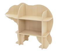 Joyz Scaffale per Bambini a 2 Livelli Forma Orso Beige 110x 32x83 cm Scaffale a Muro per Giocattoli in Legno con Ripiani Aperti Portagiochi Scatola per Libri per Cameretta