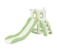 Joyz Scivolo 3 in 1 per Bambini, Bianco Verde, con Canestro da Basket, Torre Giochi con Scale, Scivolata da Interno ed Esterno, Giocattolo per Bimbi dai 3 Anni, Struttura Gioco da Giardino