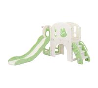 Joyz Scivolo con Tunnel per Bambini 5 in 1, Parco Giochi Interno/Esterno con Scala da Arrampicata e Canestro da Basket e Telescopio, Centro Attività, Set da Gioco con Scivolo Verde Chiaro, da 3 Anni