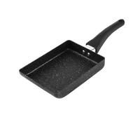Joyzan Padella Giapponese Quadrata per Frittata, Mini Nero Omelette Pancake Pentola Antiaderente Rettangolare Stufa Pan con Manico in Plastica Uova Tamagoyaki per Piano Cottura e Induzione