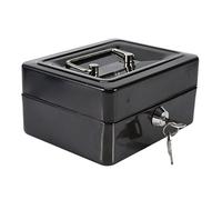Joyzan Scatola impermeabile ignifuga con serratura a chiave, 1 mini cassaforte portatile in acciaio Petty bloccabile Cash Money Coin Jewelry Security Box con maniglia per la casa (nero)