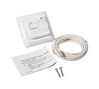 Joyzan Termostato Riscaldamento a Pavimento, Termostati Ambiente per riscaldatore con Sonda AC 220V 16A 3600W 5 a 40°C Elettrico Manuale Regolatore di Temperatura Meccanico da Parete Regolabile Bianco