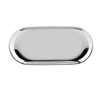 Joyzan Vassoio Portaoggetti in Acciaio Inox, Vassoio Cosmetici Ovale Grande Vassoi da Portata Decorativo Organizzatore per Gioielli Cosmetica Asciugamani Candele e Chiave Soggiorno Sala Pranzo Bagno
