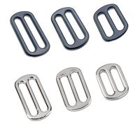 Joyzol Fibbia a scorrimento piatto in metallo, 10 pezzi per cintura scorrevole Triglide (1", 1 1/4", 1 1/2") (nichel, nero opaco), Nero opaco, 1inch(25mm)