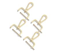 Joyzol Gancio a scatto staccabile, 4 pezzi con moschettone girevole con barra a vite da 38 mm, gancio a scatto in metallo con cacciavite a croce, portachiavi, clip per borsa (oro chiaro)
